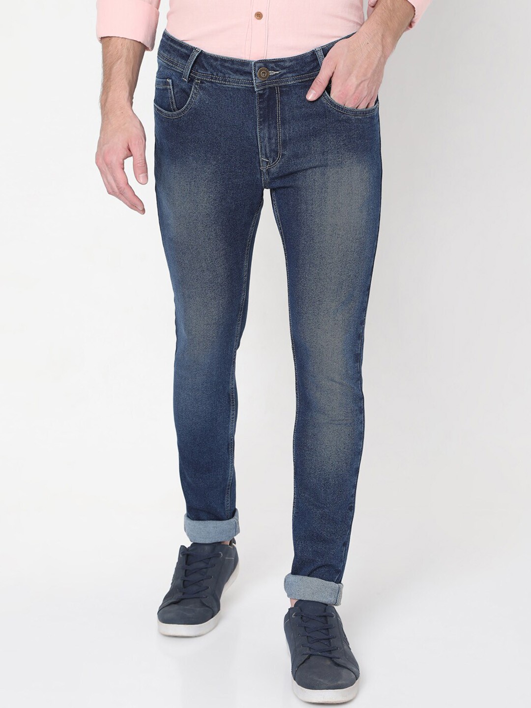 

Mufti Men Blue Skinny Fit Low Distress Heavy Fade Stretchable Jeans
