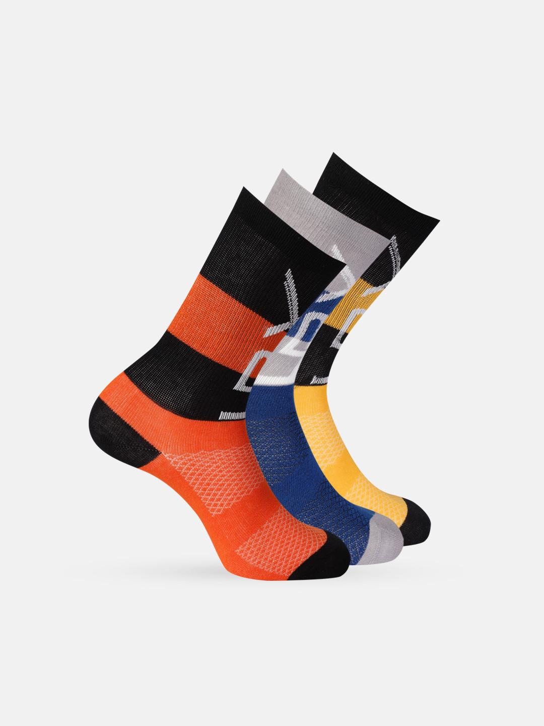 

HRX by Hrithik Roshan Men Pack of 3 Patterned Above Ankle Length Socks, Multi