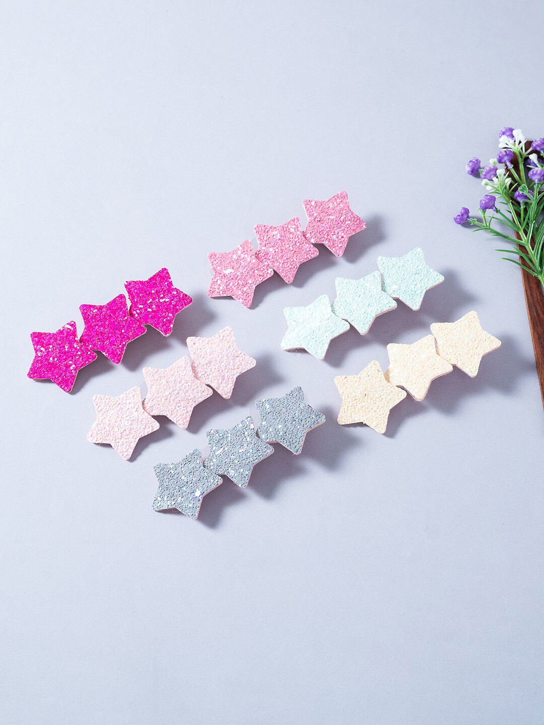 

Golden Peacock Women Set Of 6 Multicoloured Embellished Alligator Hair Clip, Multi