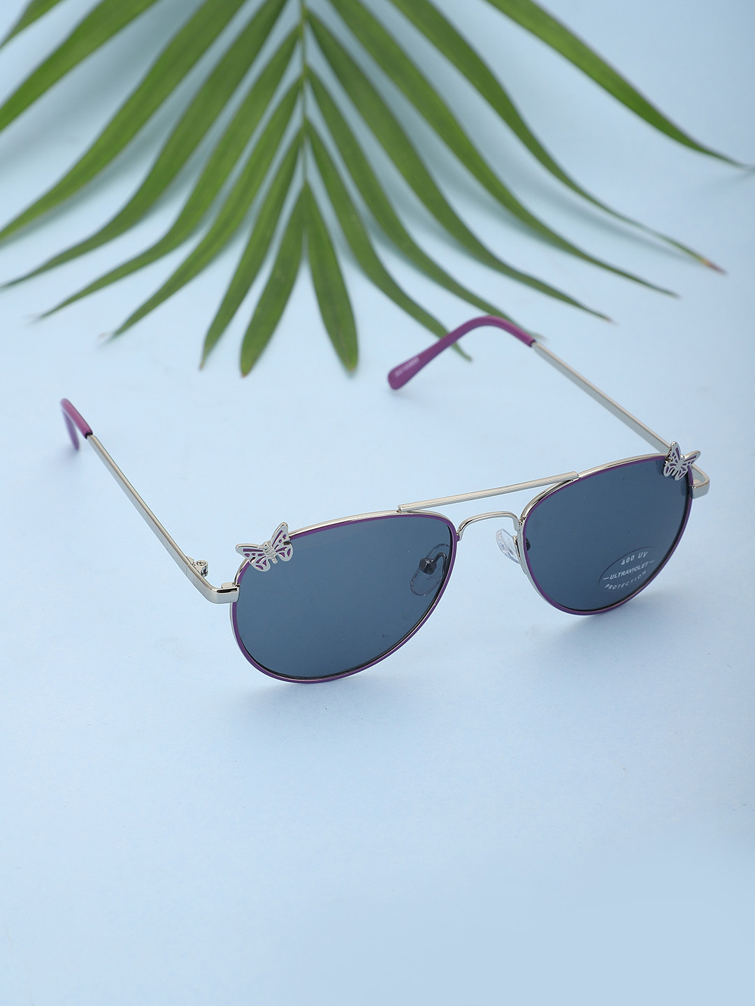 

Carlton London Girls Blue Lens & Silver-Toned Aviator Sunglasses with UV Protected Lens