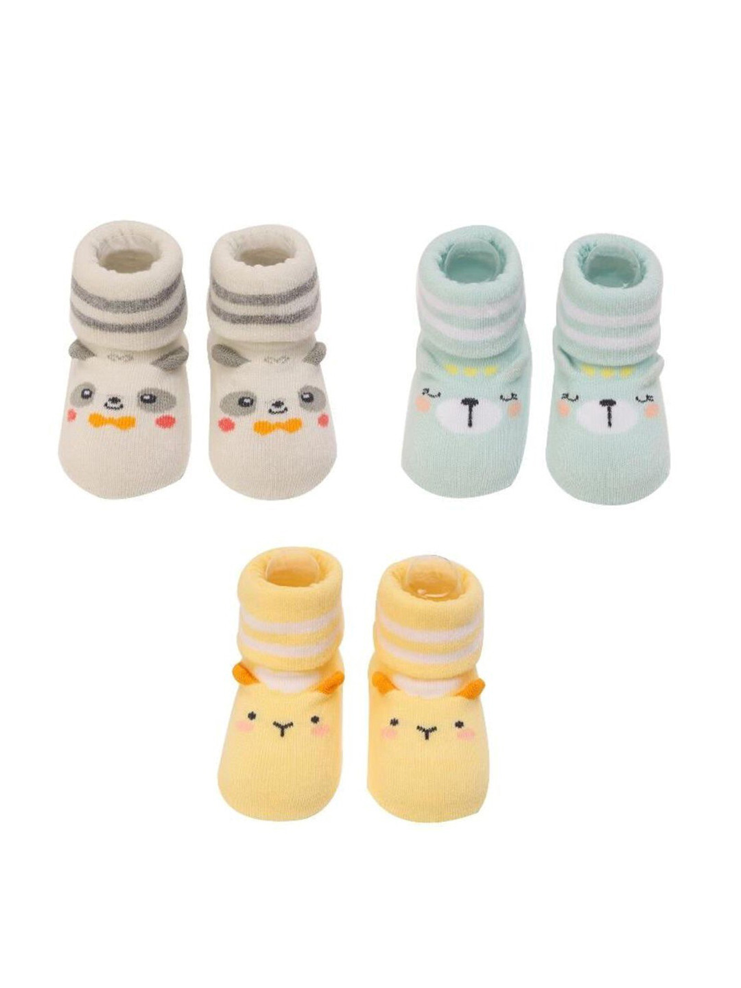 

Yellow Bee Unisex Kids Set Of 3 Multicoloured Patterned Ankle-Length Socks, Multi