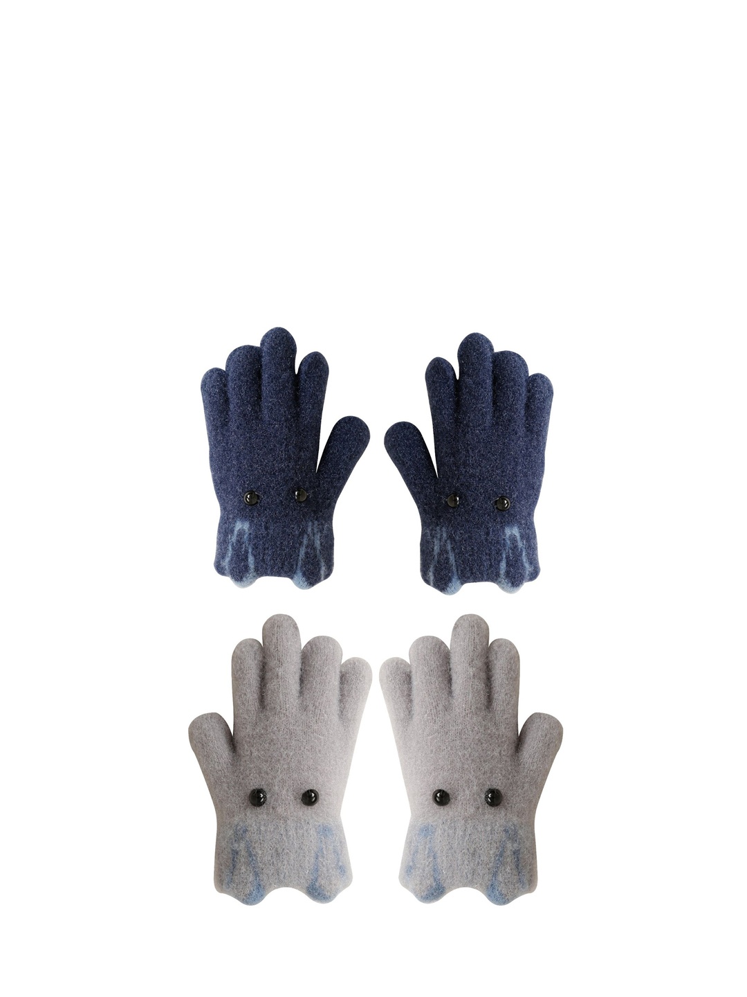 

FabSeasons Kids Pack Of 2 Patterned Hand Gloves, Navy blue