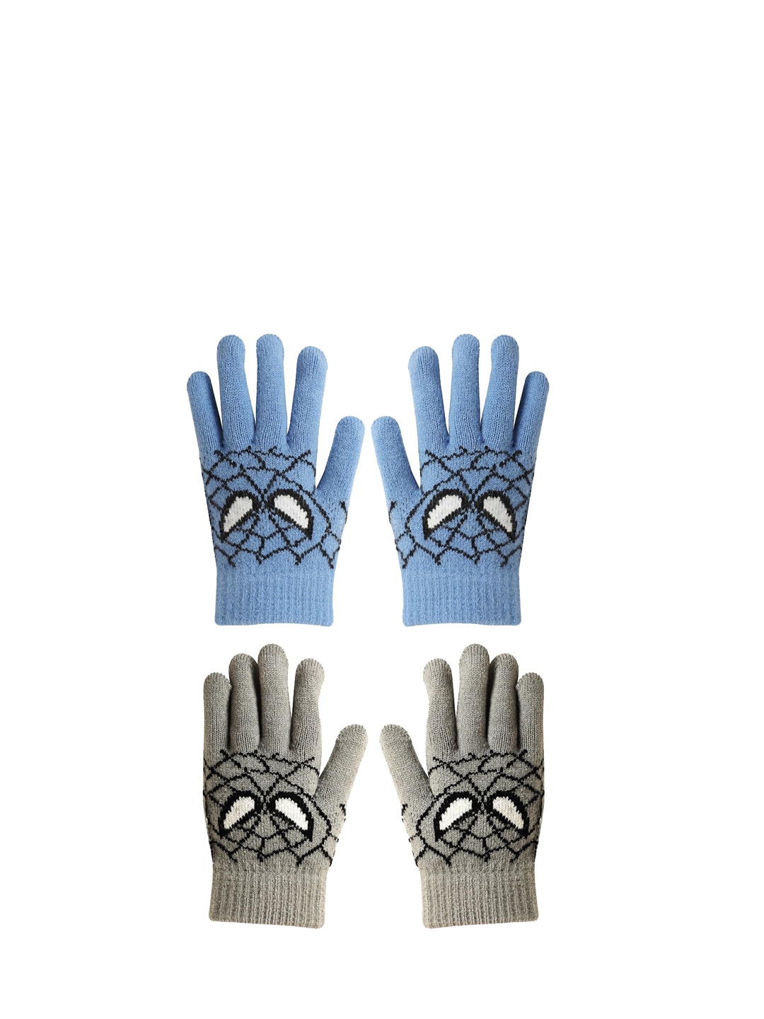 

FabSeasons Kids Pack Of 2 Patterned Hand Gloves, Grey