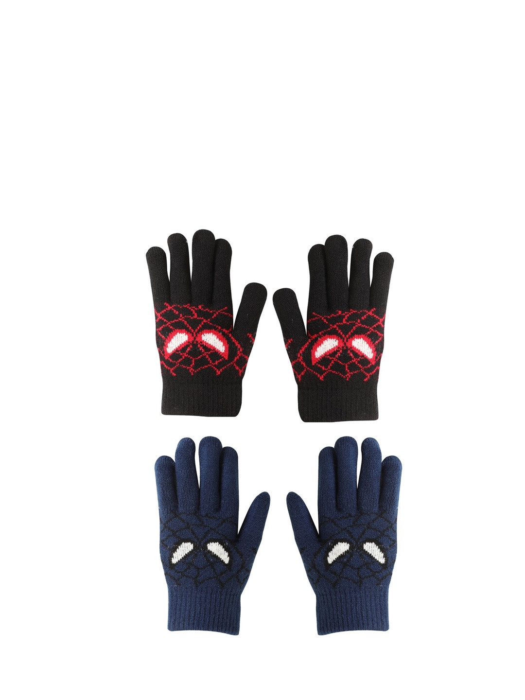 

FabSeasons Kids Pack Of 2 Patterned Hand Gloves, Black