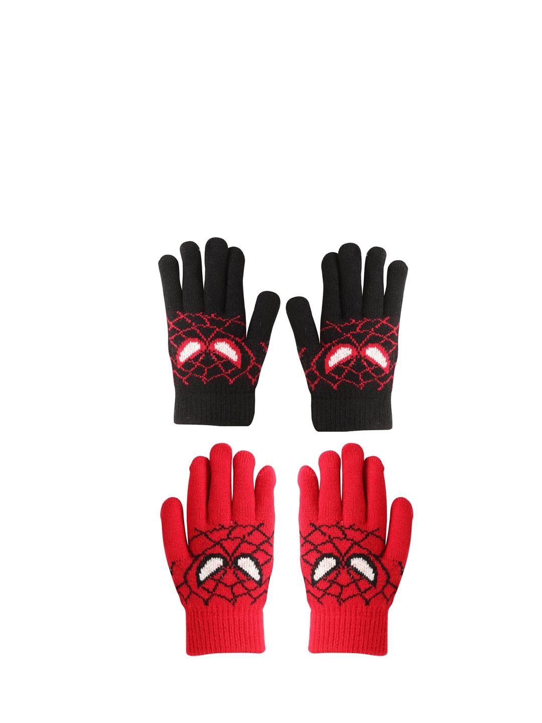 

FabSeasons Kids Pack Of 2 Spider-Man Patterned Acrylic Hand Gloves, Black