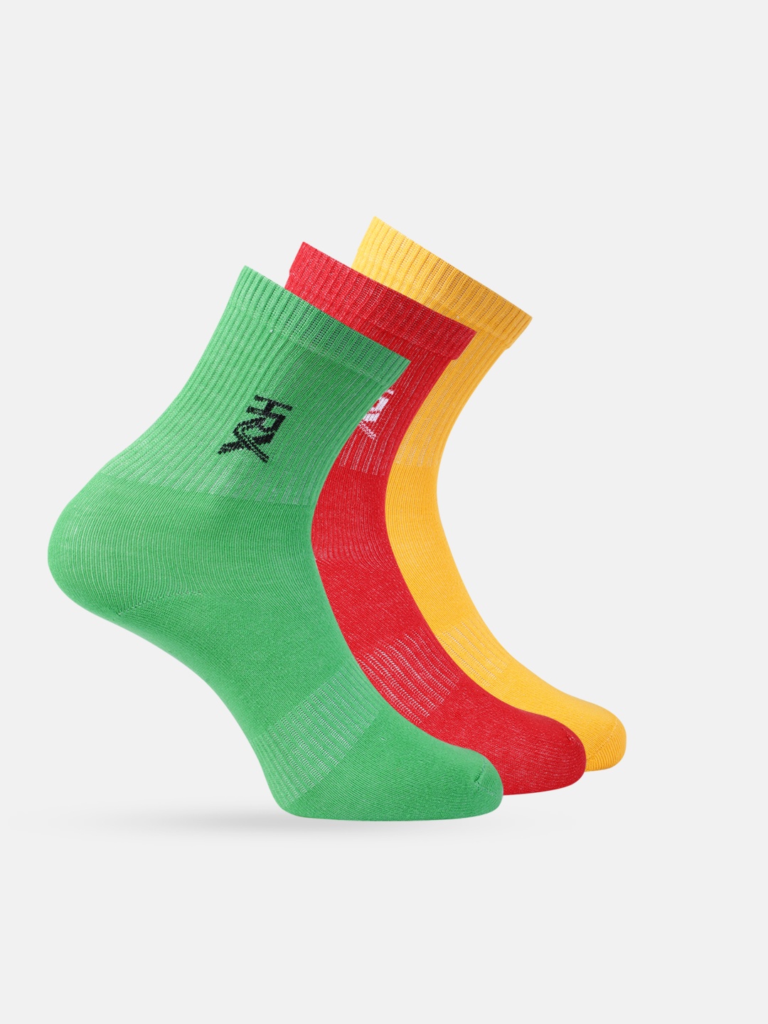 

HRX by Hrithik Roshan Boys Pack of 3 Above Ankle Length Socks, Red