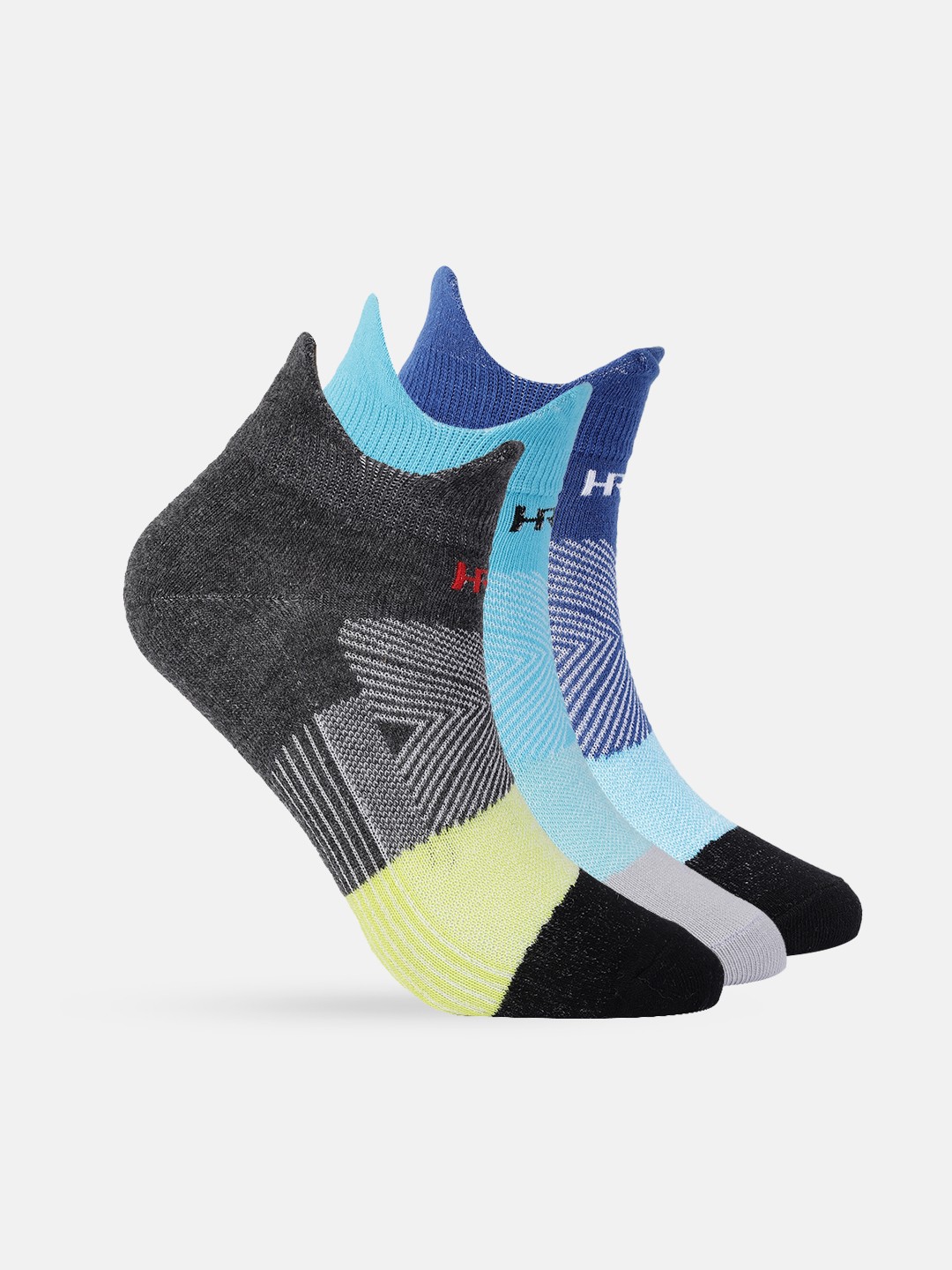 

HRX by Hrithik Roshan Men Pack of 3 Ankle Length Socks, Black
