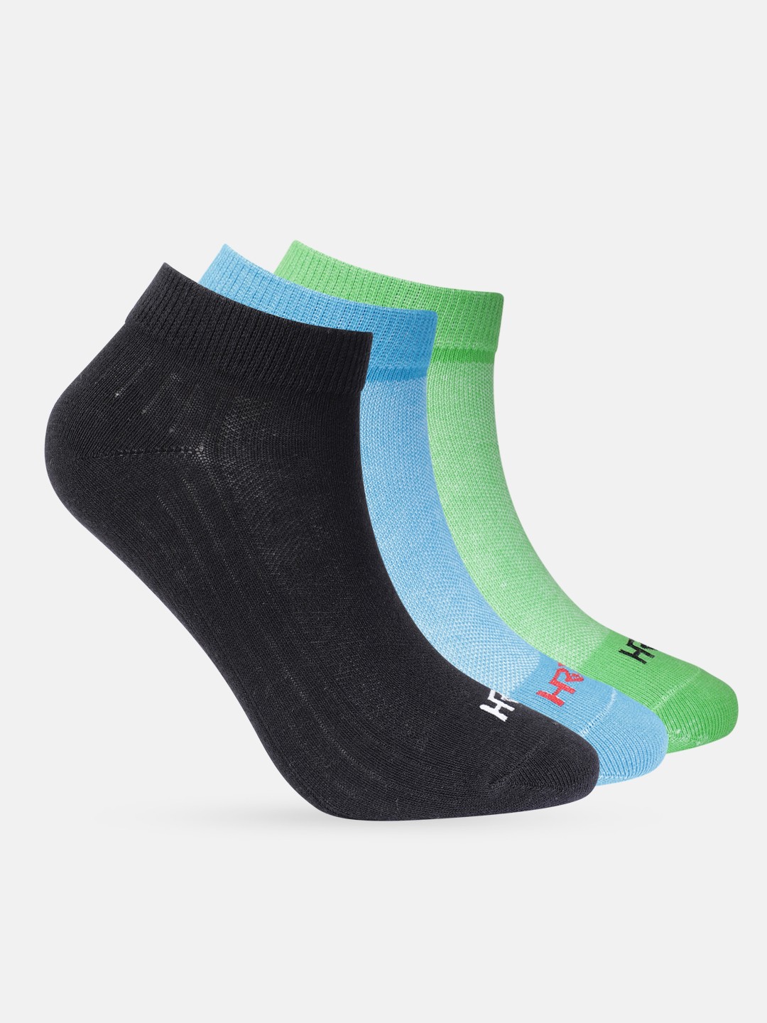 

HRX by Hrithik Roshan Boys Pack of 3 Patterned Ankle Length Socks, Green