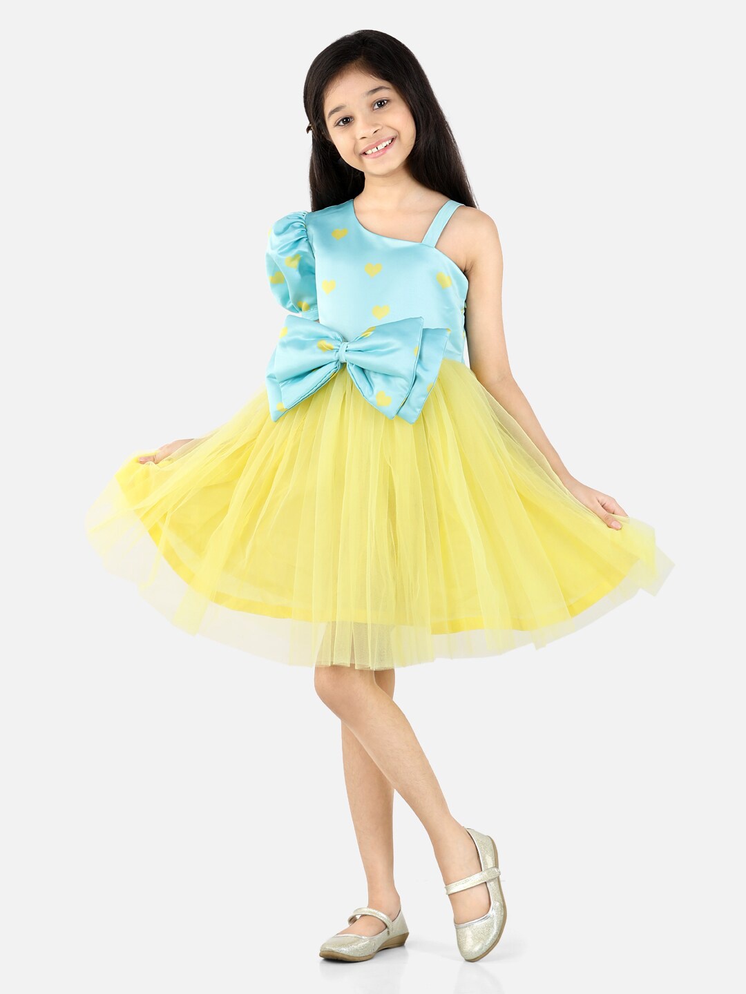 

Fairies Forever Blue Colourblocked Net Dress