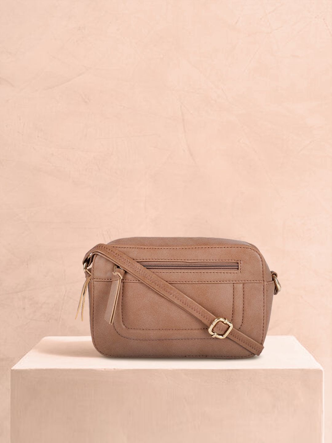 

Roadster Tan PU Structured Sling Bag