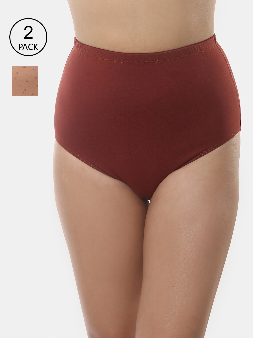 

Wear Equal Women Pack Of 2 Hipster Briefs, Brown