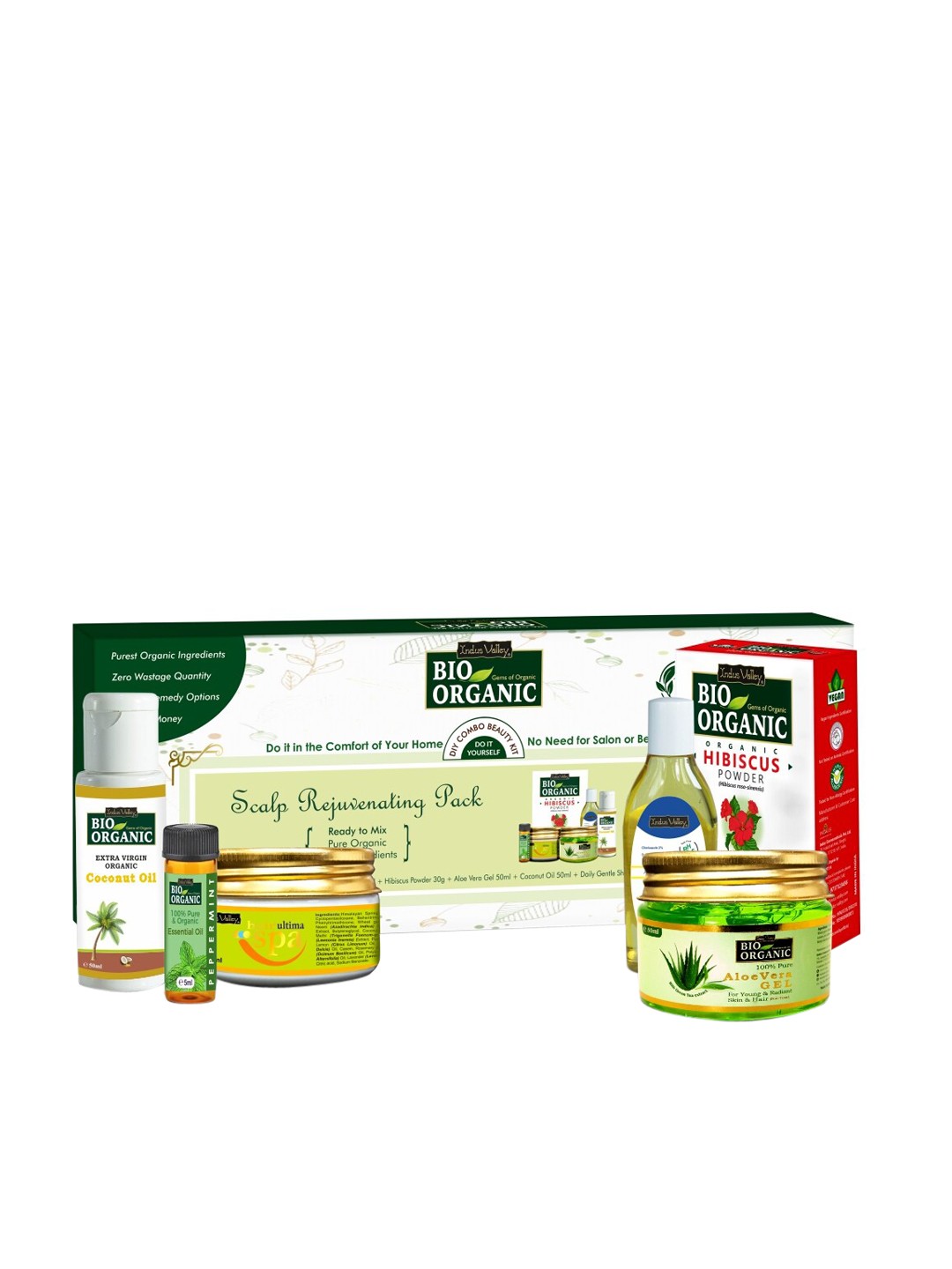 

Indus Valley Bio Organic Scalp Rejuvenating Gift Pack DIY Kit, Green