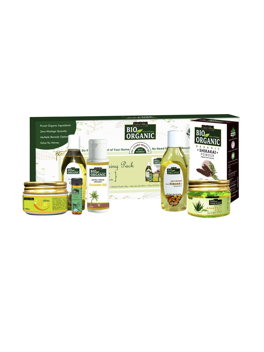 

Indus Valley Bio Organic Hair Conditioning Gift Pack DIY Kit 235g, Green