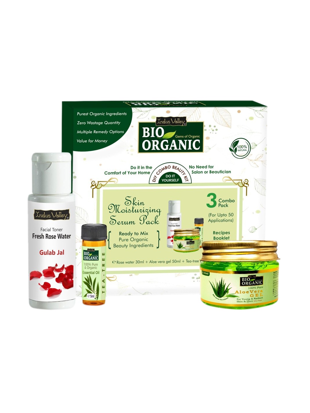 

Indus Valley Bio Organic Skin Moisturizing Serum Gift Pack DIY Kit, Green