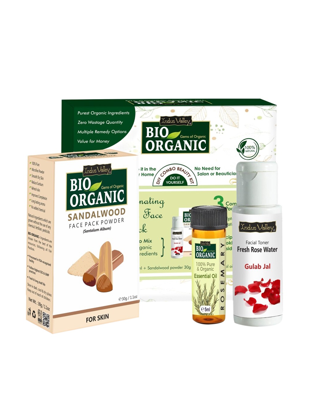 

Indus Valley Bio Organic Rejuvenating Ubtan Face Pack Diy Kit, Green