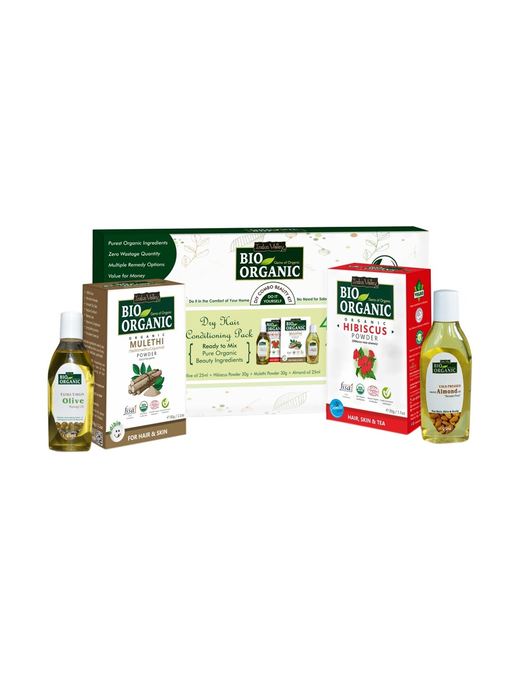 

Indus Valley Pack Of 2 Green Bio Organic Dry Hair Conditioning Gift Pack