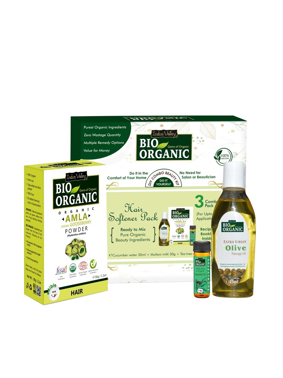 

Indus Valley Bio Organic Hair Softener Gift Pack DIY Kit, Green