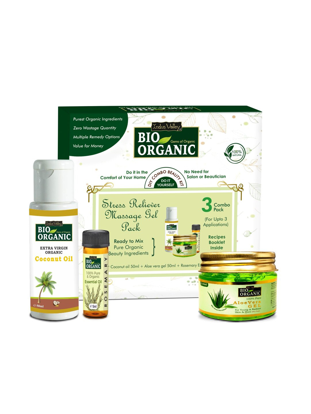 

Indus Valley Bio Organic Stress Reliever Massage Gel Gift Pack, Green