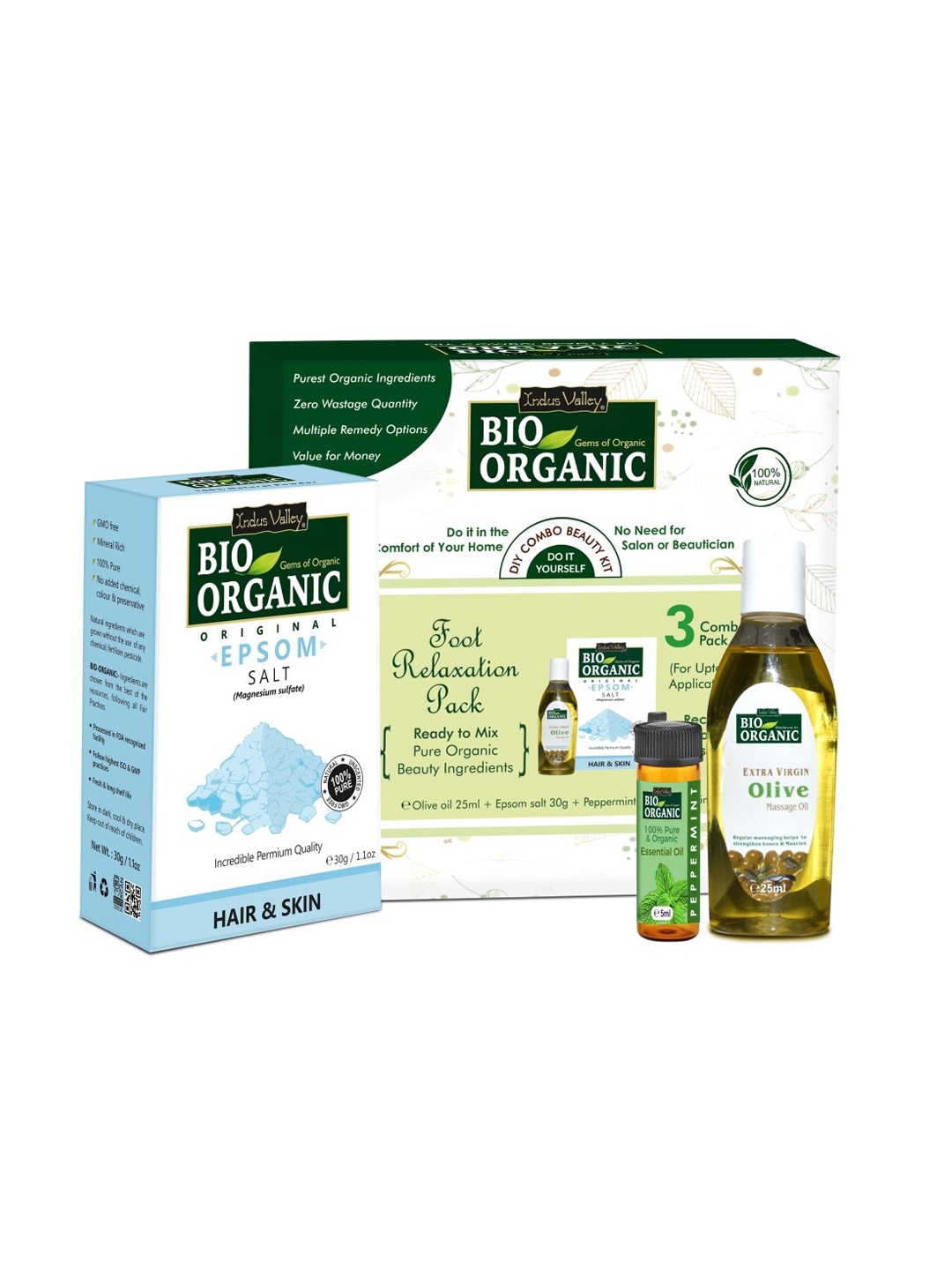 

Indus Valley Bio Organic Foot Relaxation Gift Pack Combo DIY Kit, Green