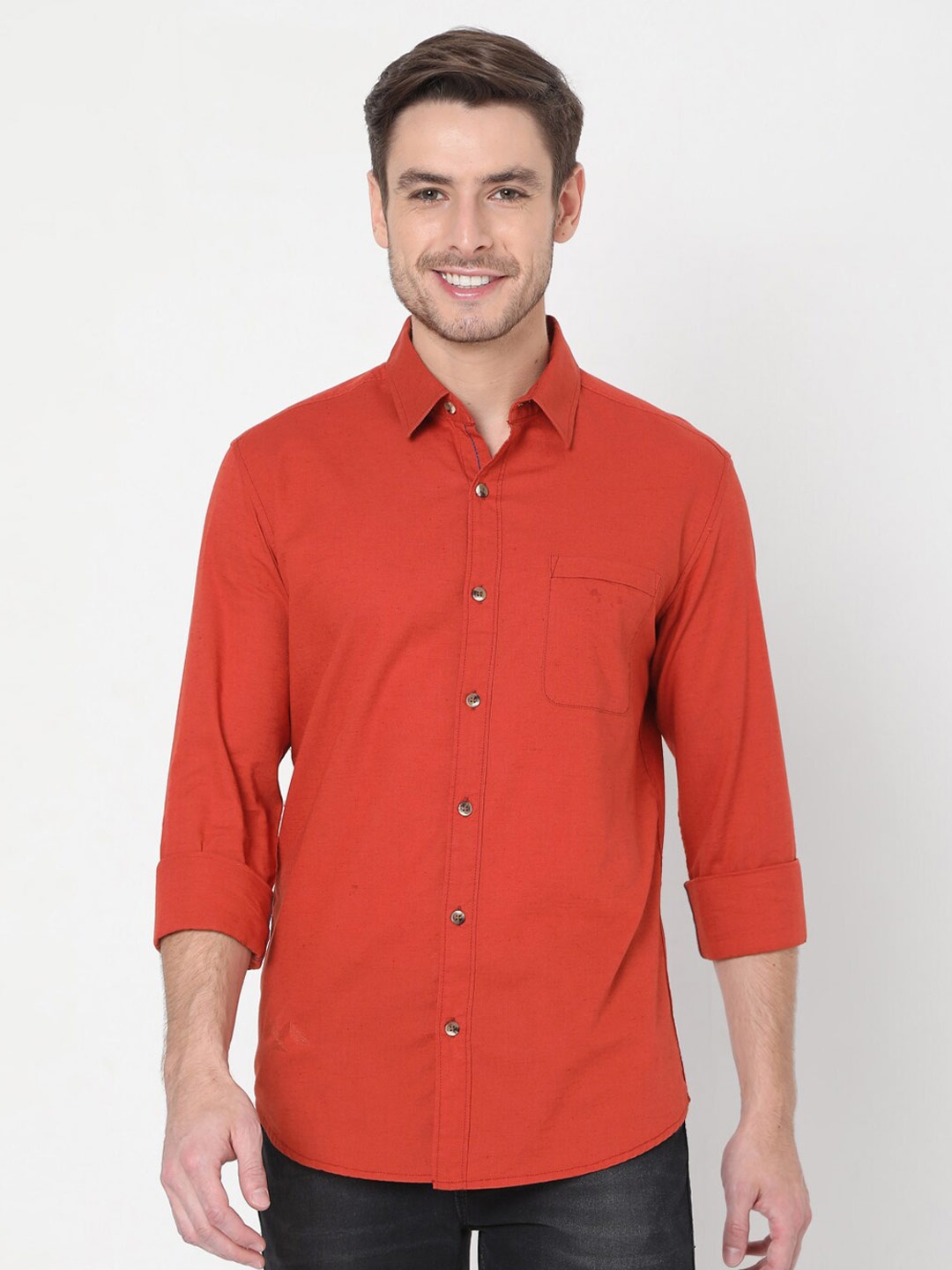 

Mufti Men Red Slim Fit Casual Shirt