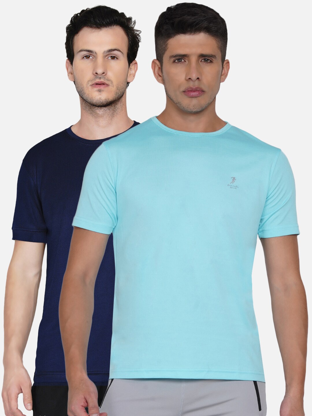 

ARMISTO Men Blue Pack Of 2 Dri-FIT Training or Gym T-shirt