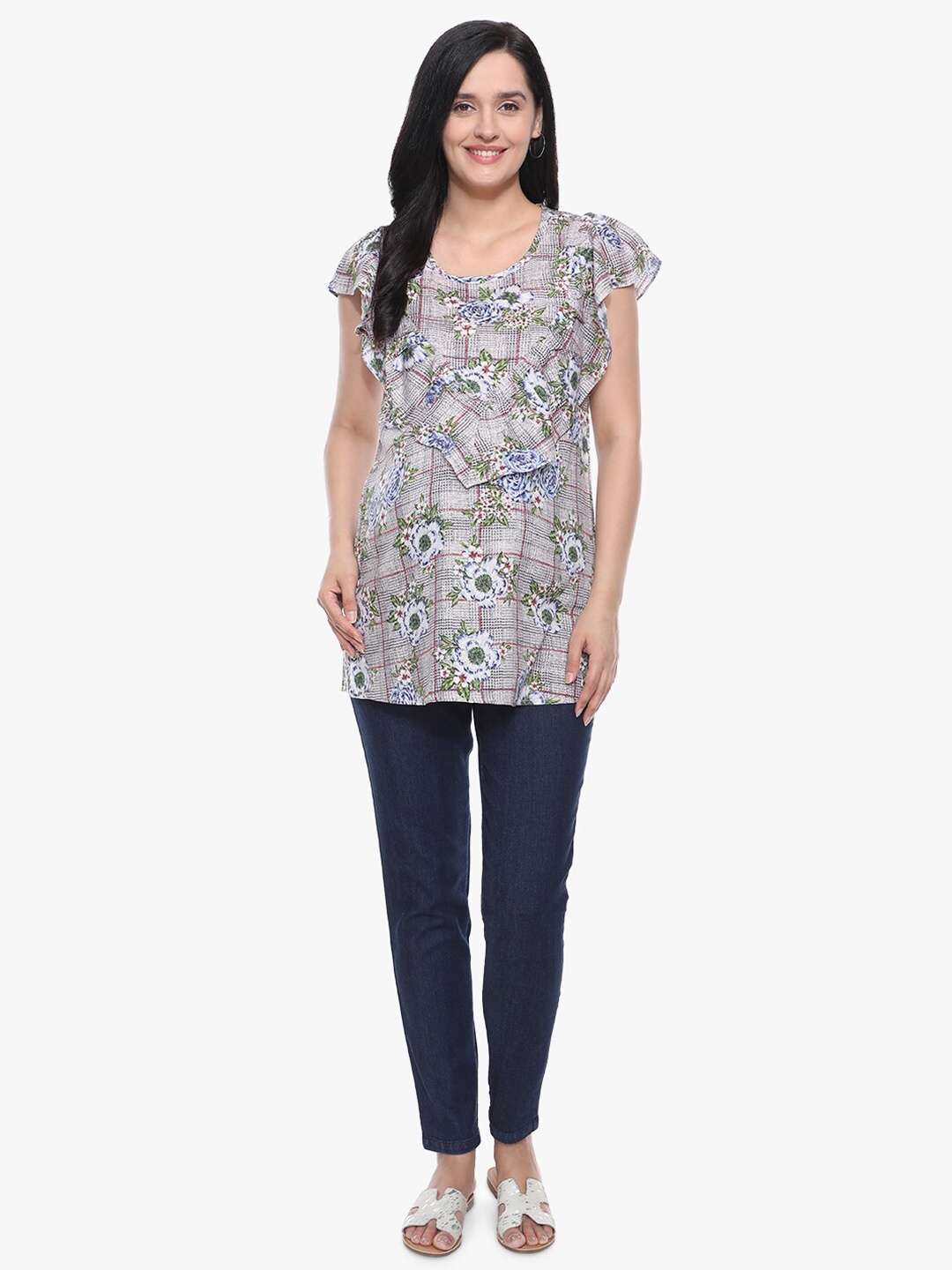 

MeeMee Pink Floral Print Top