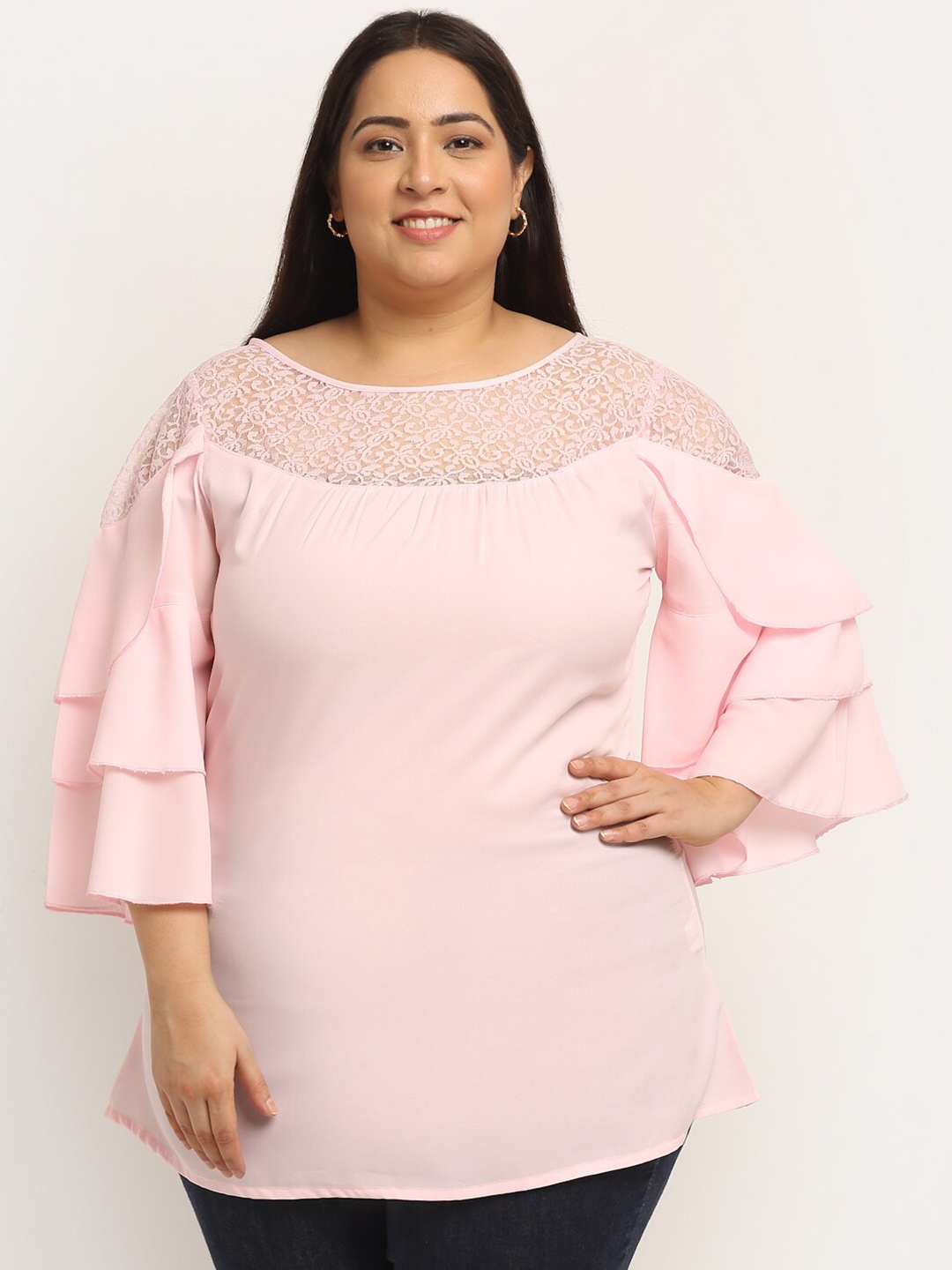 

Flambeur Pink Crepe Top