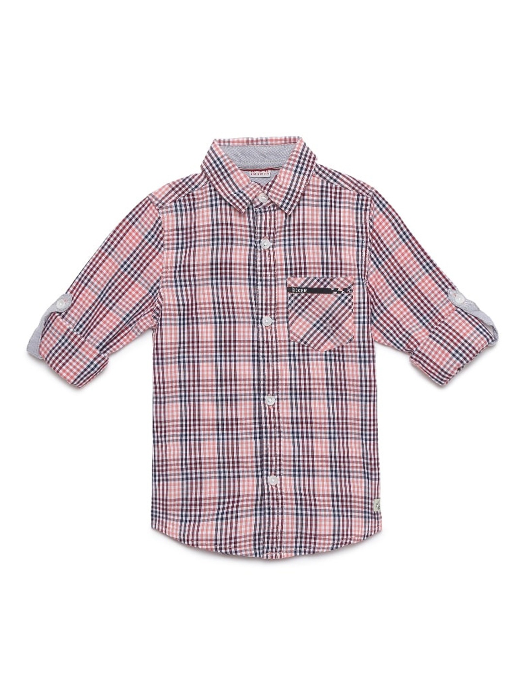

UNDER FOURTEEN ONLY Boys Orange Tartan Checks Checked Casual Shirt