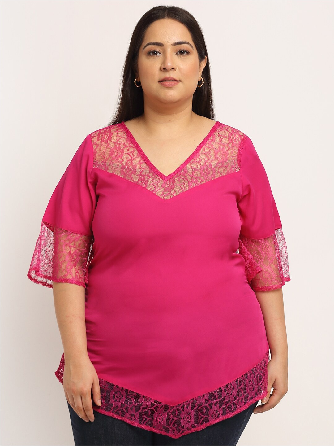 

Flambeur Pink Regular Crepe Top