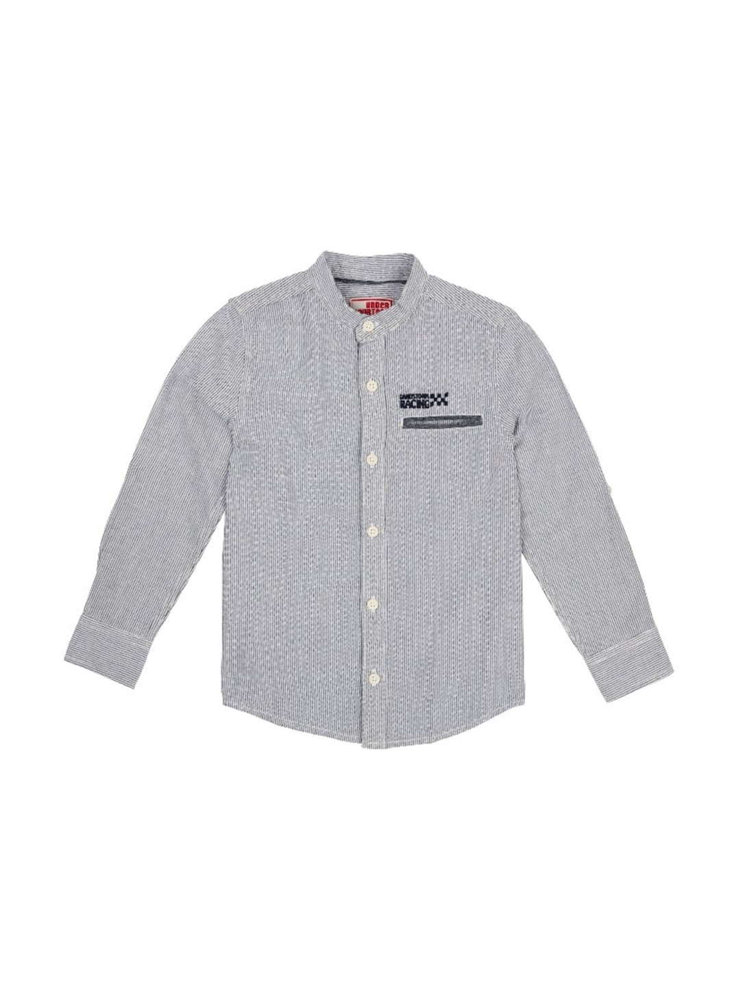 

UNDER FOURTEEN ONLY Boys Grey Striped Casual Shirt