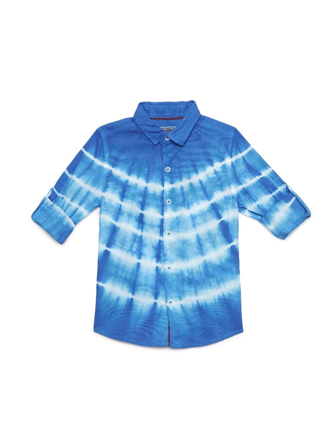 

UNDER FOURTEEN ONLY Boys Blue Printed Casual Shirt