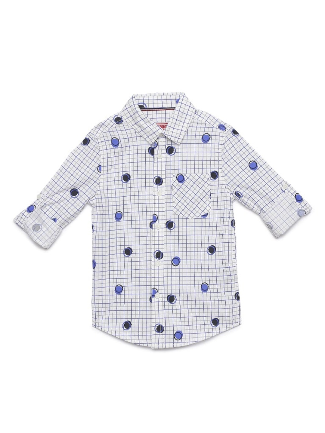 

UNDER FOURTEEN ONLY Boys White Checked Casual Shirt