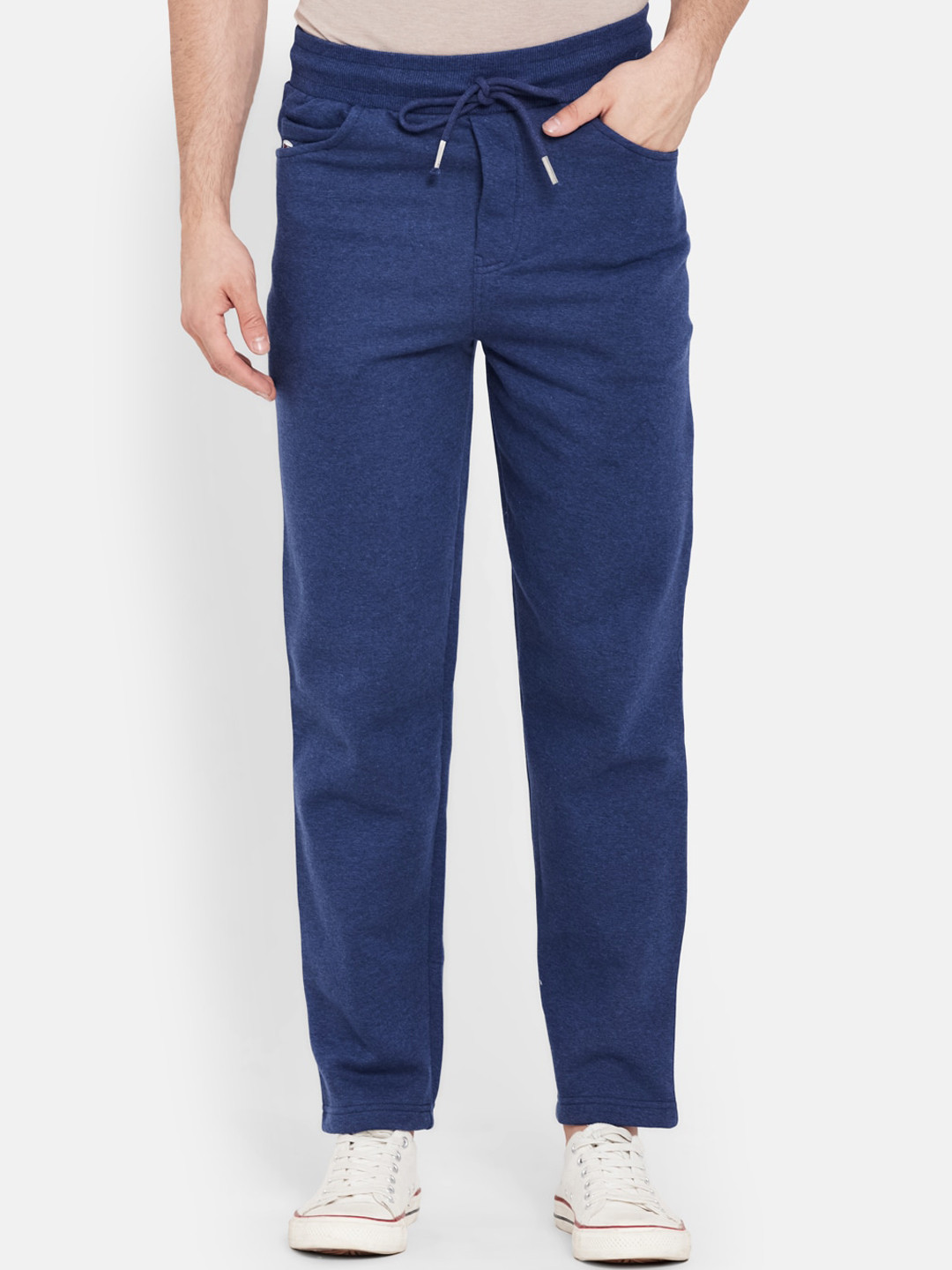 

Duke Men Navy Blue Solid Track Pants