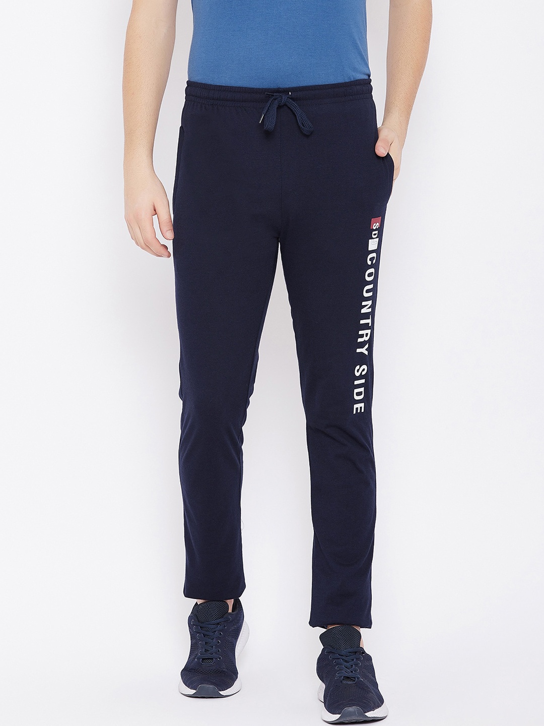 

Duke Men Navy Blue Solid Track Pants