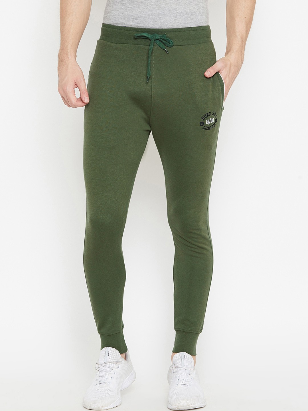 

Duke Men Green Solid Joggers