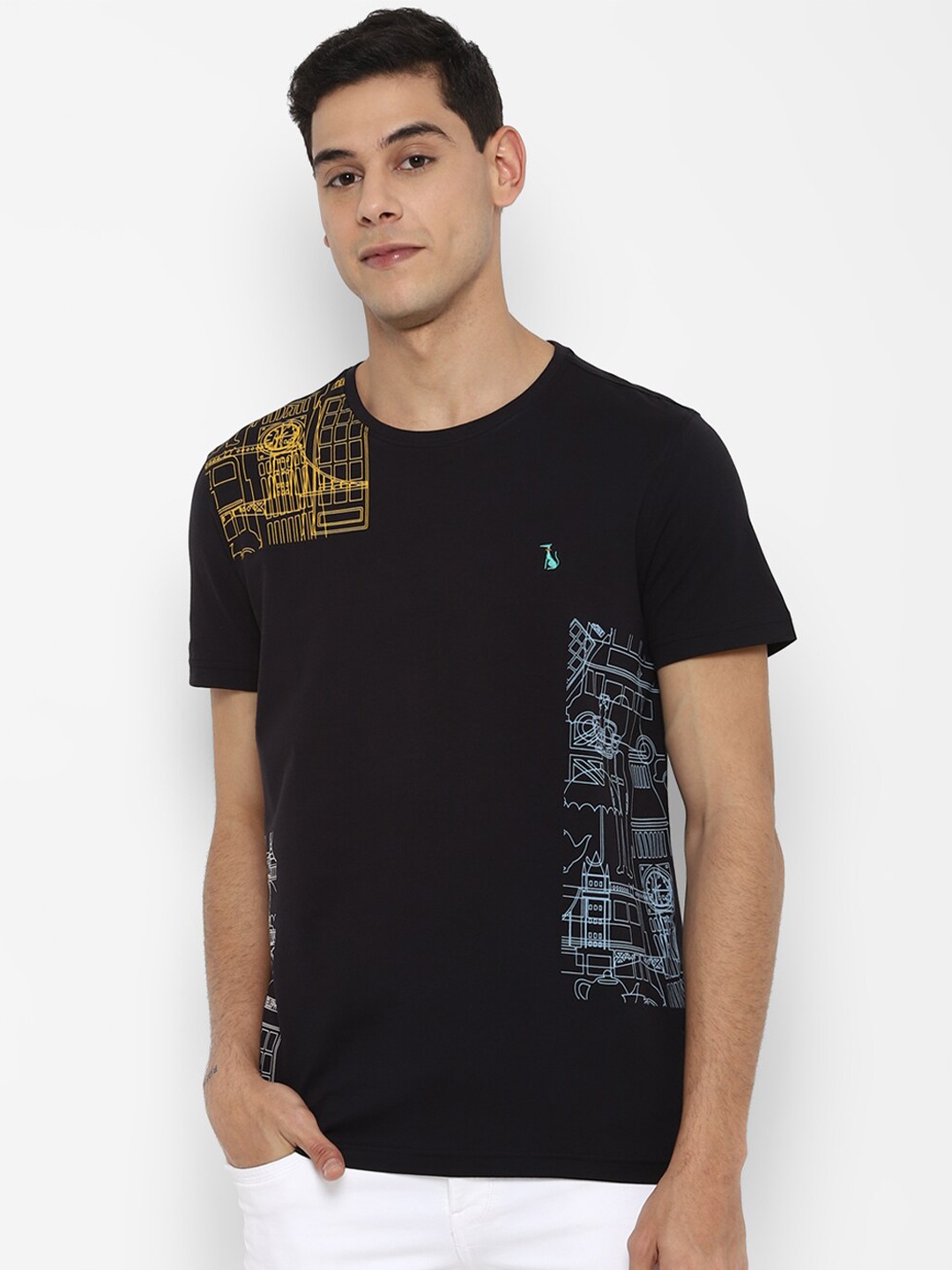 

SIMON CARTER LONDON Men Black Printed Slim Fit T-shirt