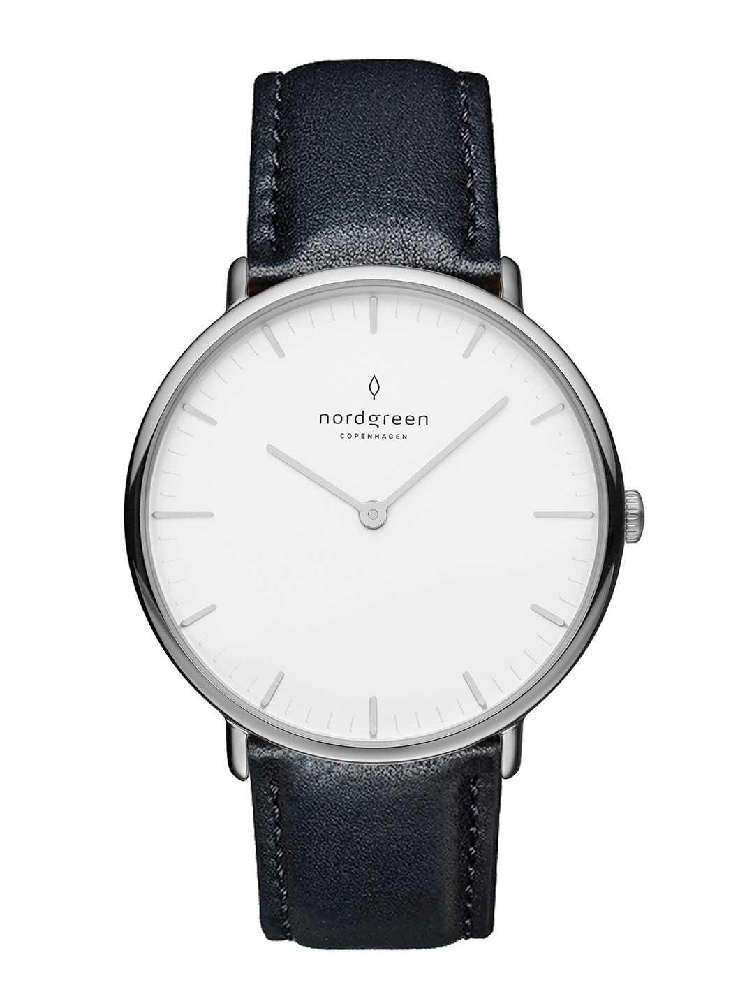 

Nordgreen Unisex White Embellished Dial & Black Leather Straps Analogue Watch NR40SILEBLXX