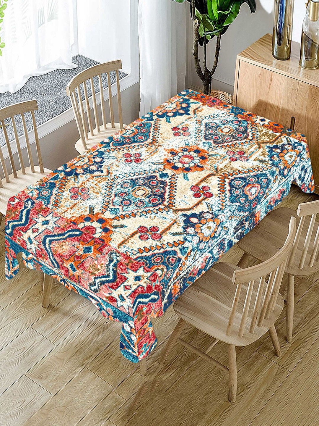 

AEROHAVEN Multicoloured Printed Cotton 4-Seater Table Cloth, Multi