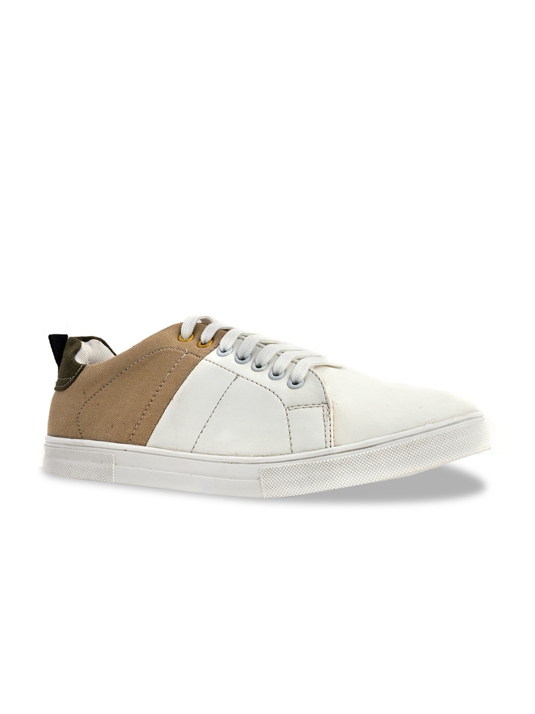 

Khadims Men White Colourblocked Sneakers