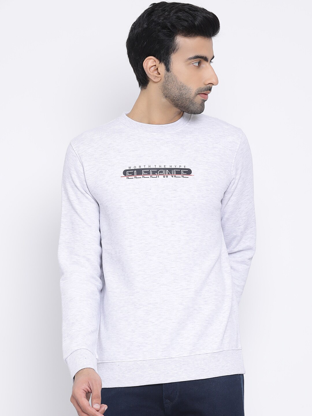 

Richlook Men Grey Printed Sweatshirt