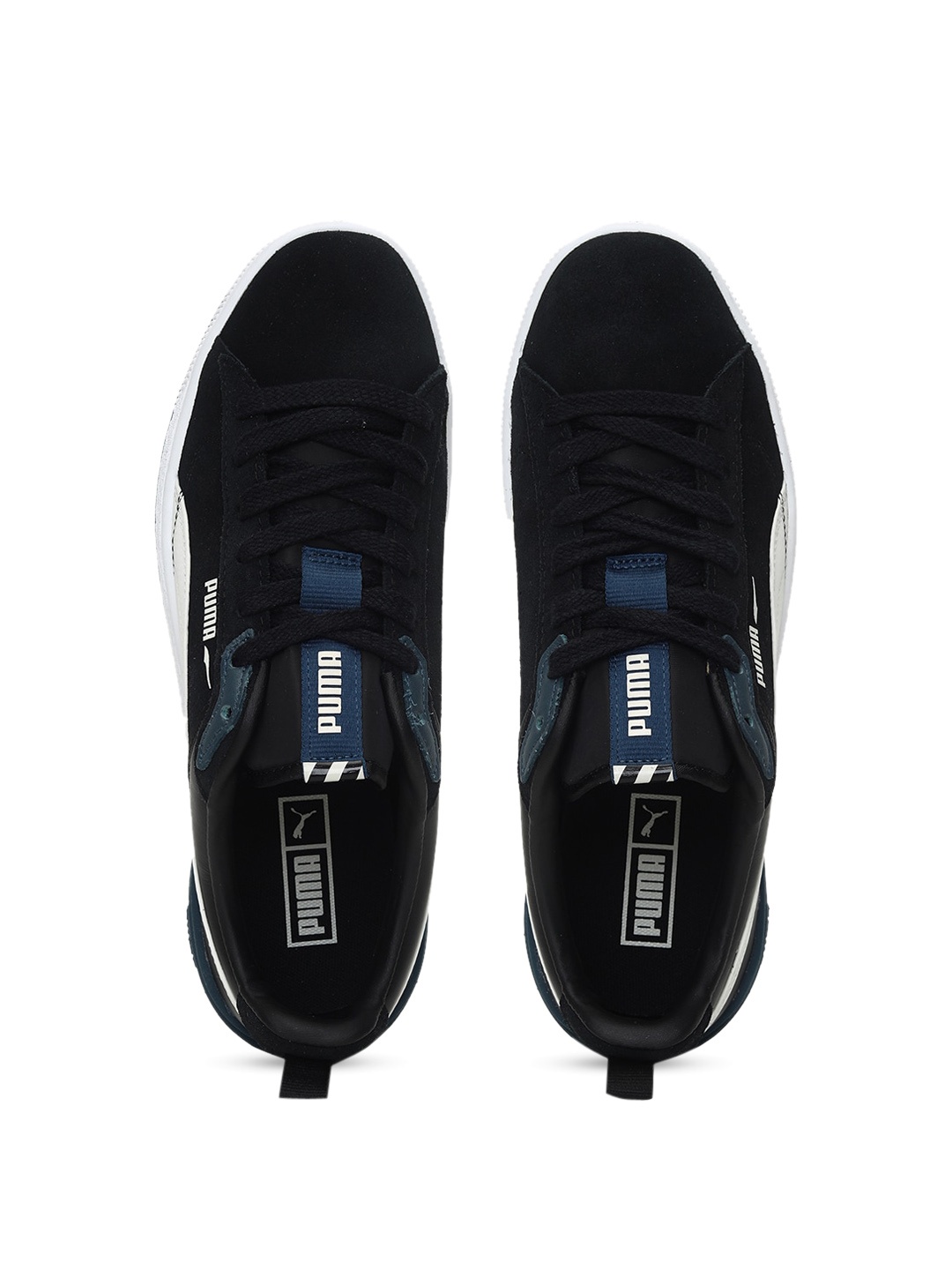 

Puma Unisex Black Colourblocked Suede Bloc Padded Leather Sneakers