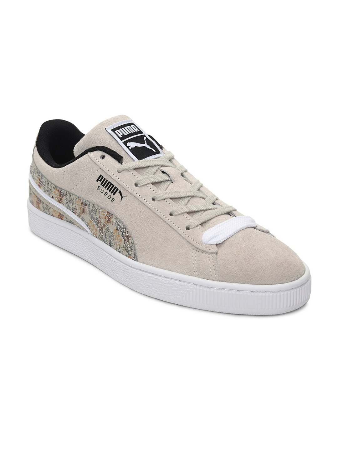 

Puma Unisex Beige Printed Leather Sneakers