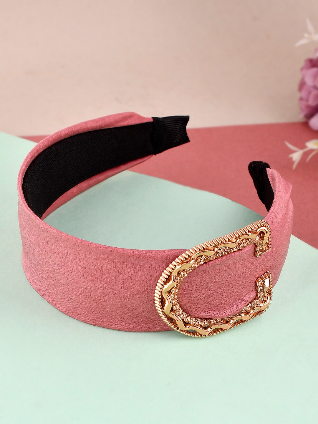 

Silvermerc Designs Women Pink Fancy Knotted Alice Hairband