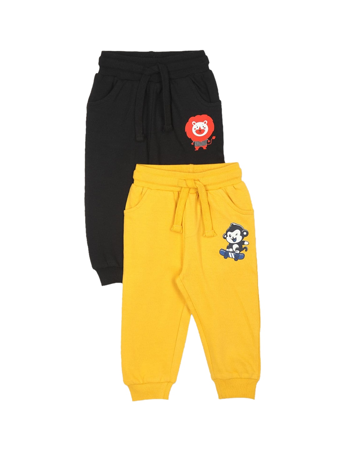 

Donuts Boys Pack Of 2 Solid Mid-Rise Joggers, Black