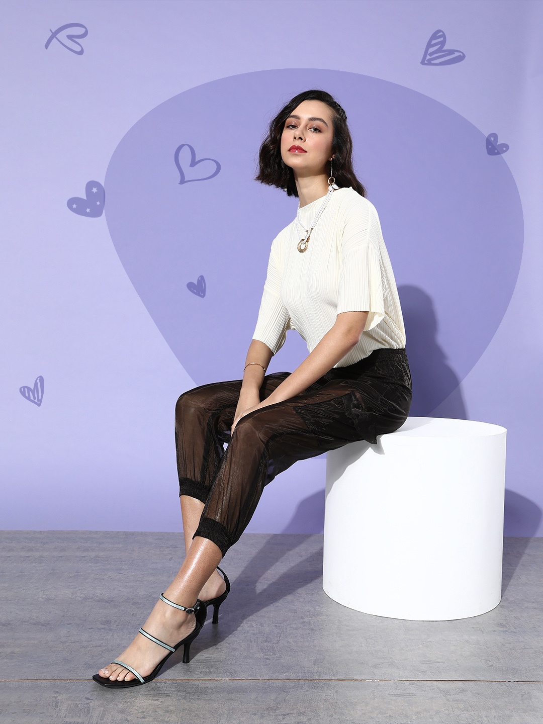 

Cation Women Stylish Black Solid Jogger Trousers