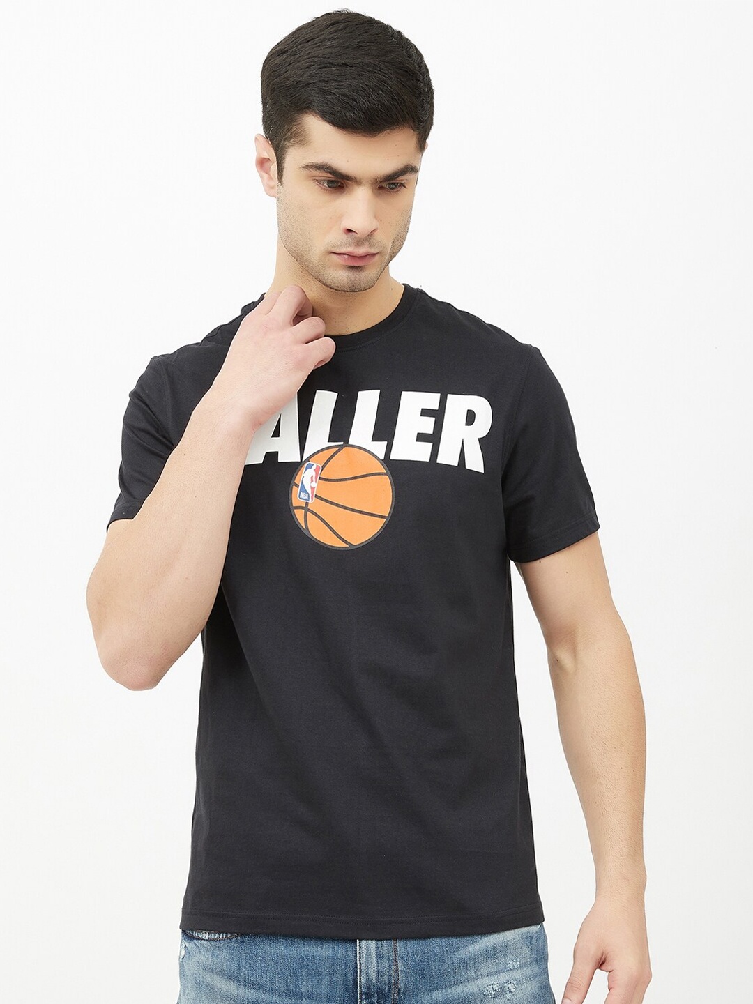 

NBA Men Black Cotton NBA Baller T-Shirt