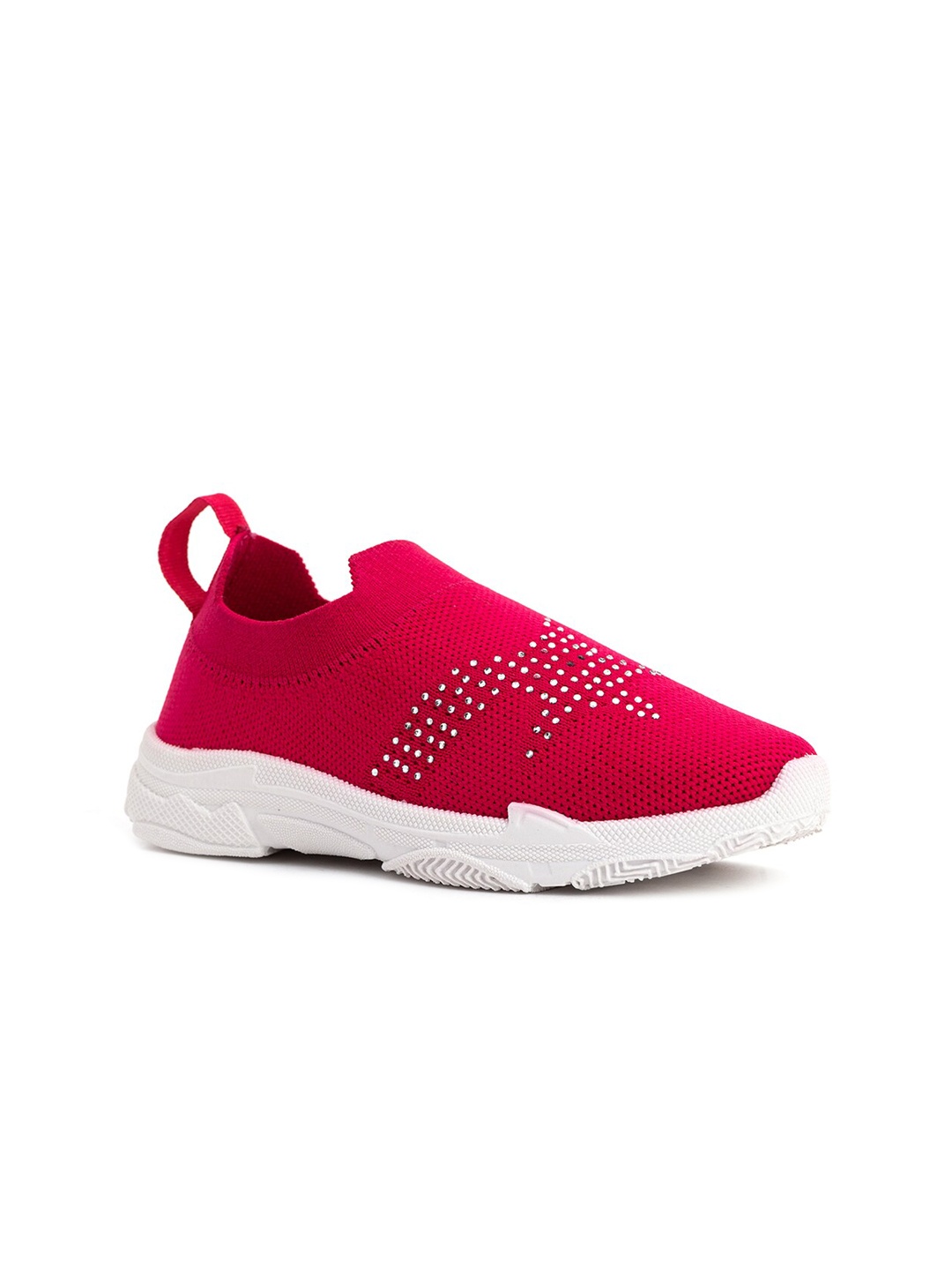 

Khadims Girls Pink Textured Knitted Regular Slip-On Sneakers with Chunky Embellishment
