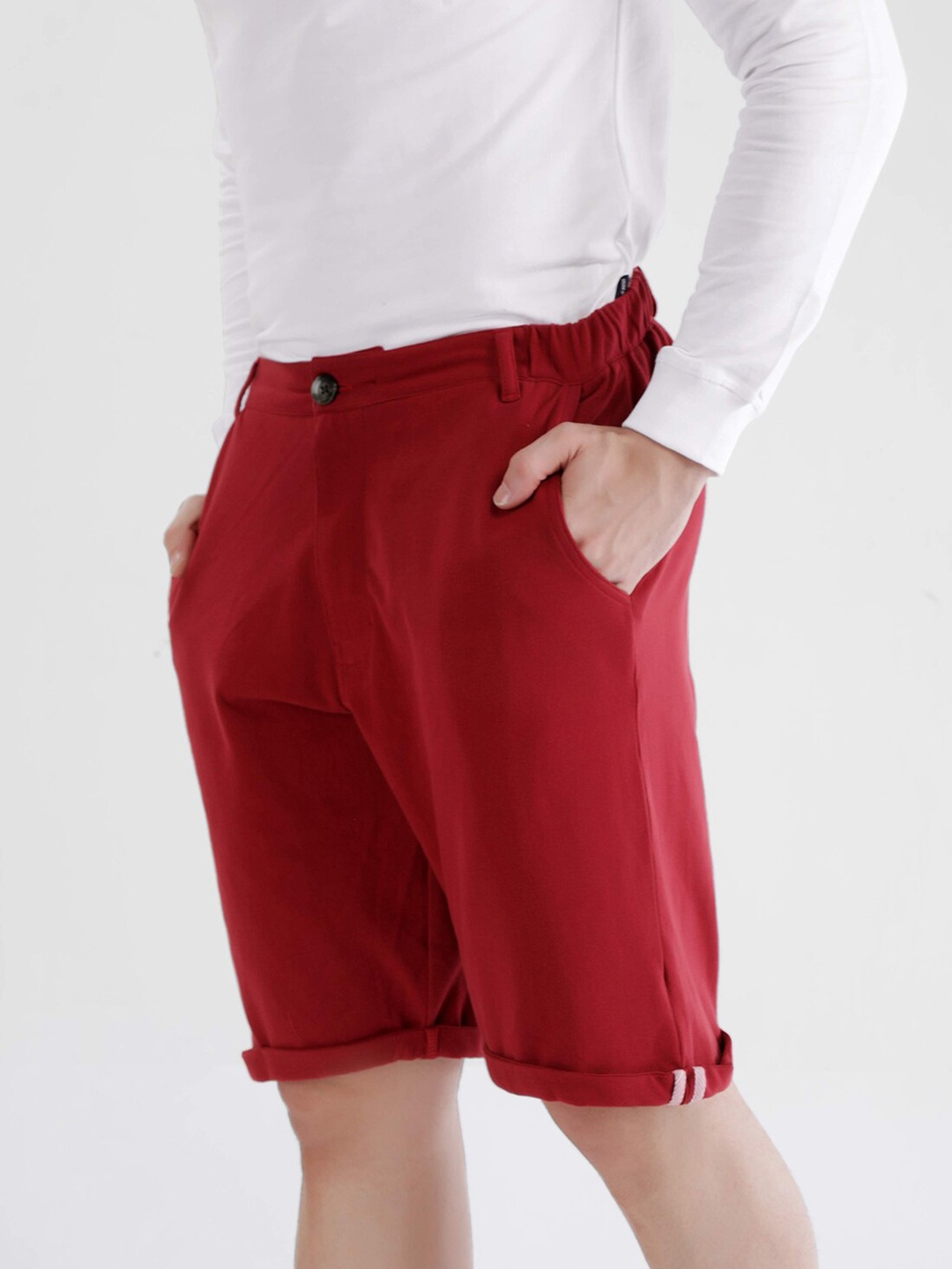 

Dream of Glory Inc Men Maroon Pure Cotton Chino Shorts