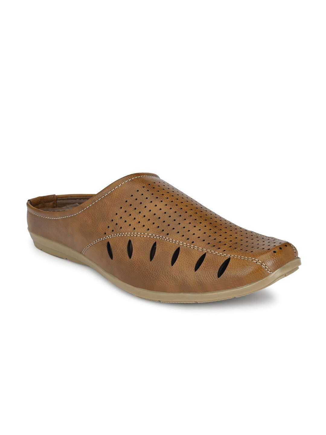 

RL Rocklin Men Tan Textured Shoe-Style Sandals