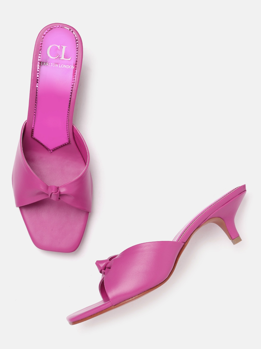 

Carlton London Women Pink Solid Kitten Heels